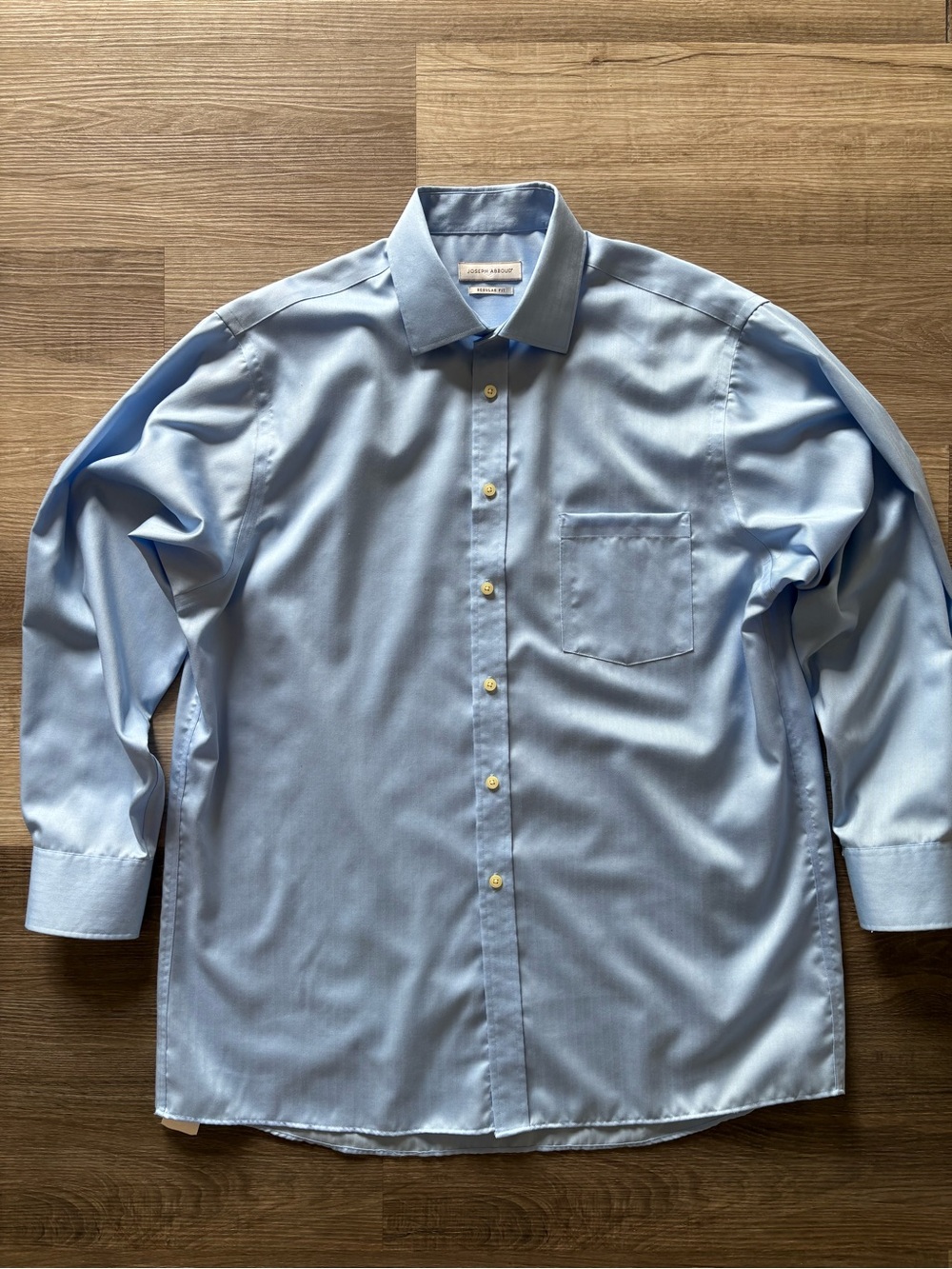 Joseph Abboud Mens Blue Herringbone Dress Shirt 16.5 32/33